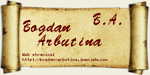 Bogdan Arbutina vizit kartica
